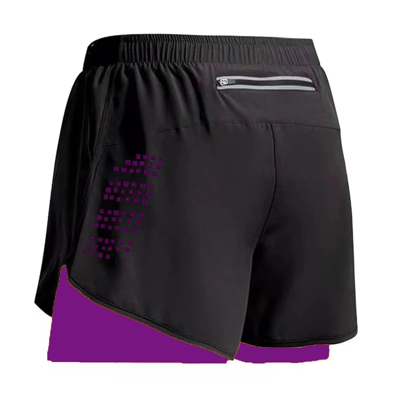 Men Running Shorts Gym Sports Shorts 2 In 1.