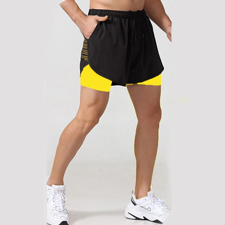 Men Running Shorts Gym Sports Shorts 2 In 1.