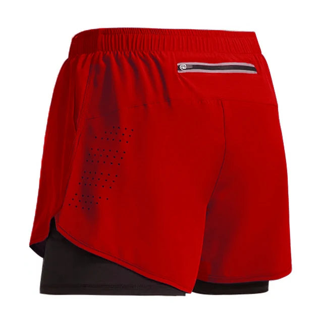 Men Running Shorts Gym Sports Shorts 2 In 1.