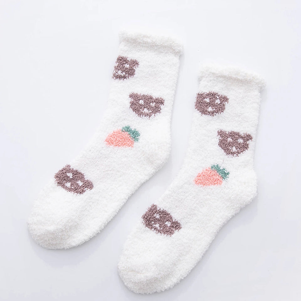 Pairs Cute Cow Spots Print Socks