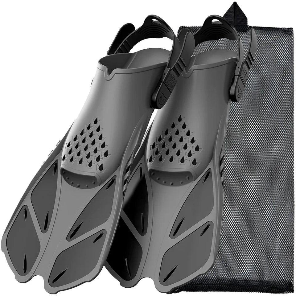 Snorkel Fins Adjustable Buckles Swimming Flippers.