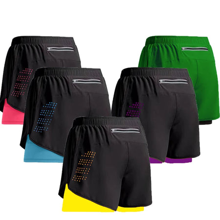 Men Running Shorts Gym Sports Shorts 2 In 1.