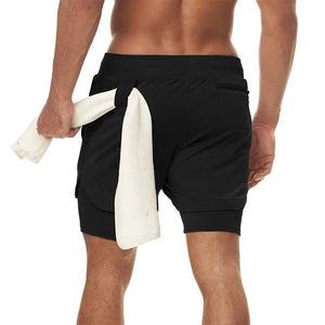 Camo Running Shorts Men Gym Sports Shorts 2 In 1