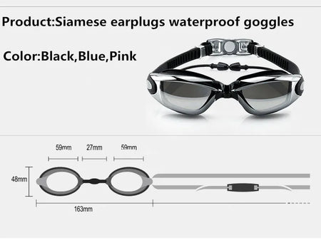 Waterproof Swim Eyewear with Earplugs